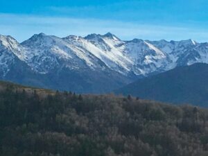 snow topped mountains